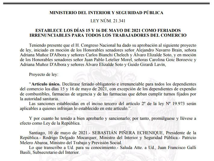 feriado irrenunciable